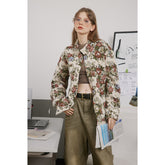 Unisex Jacket Stand Collar Jacket Baggy Coat